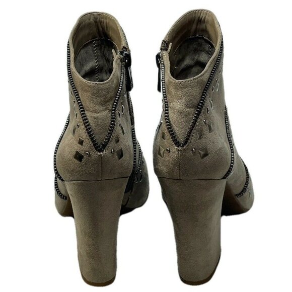 Jessica Simpson Peep Toe Studded Zip-Up Ankle Booties Size 8 - Picture 3 of 12